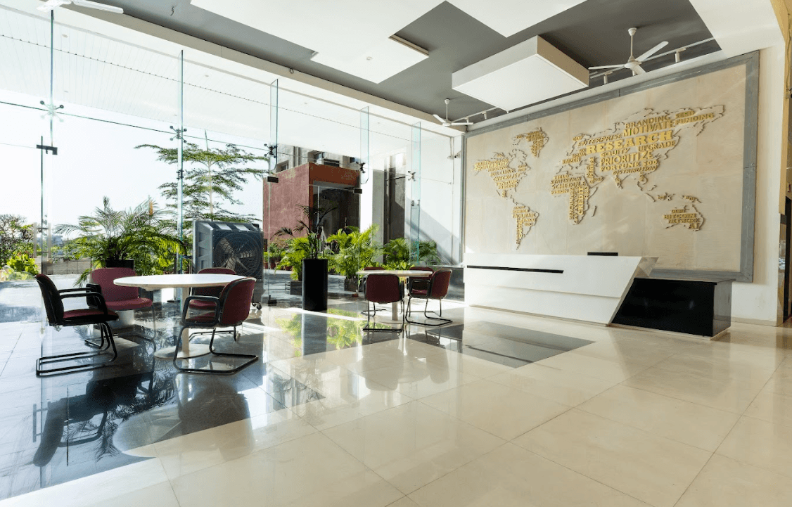 Welcoming reception and student spaces